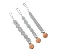 3pcs Strap Baby Soother Chain Newborns Soother Chain Baby Product Woven Teether Strap Holder Baby Clip