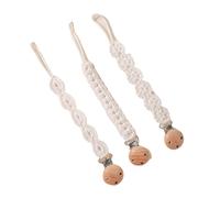 3pcs Strap Baby Soother Chain Newborns Soother Chain Baby Product Woven Teether Strap Holder Baby Clip