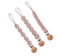 3pcs Strap Baby Soother Chain Newborns Soother Chain Baby Product Woven Teether Strap Holder Baby Clip