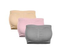 3PCS Strapless Bras for Women Plus Size Solid Color Non Wired Strapless Bra Detachable Bra Pads Casual Lightweight Women's Bras Push up Wireless Bras Holiday Essentials for Women Sale （S-6XL）