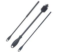 3pcs Straw Cleaner and Bottle Brush for Cleaning, Hanging Straw Brush Silicone BPA-Free Long Bottle Cleaning Brush Reusable Bottle Washing Accessories for Jars Tumblers (Gray)