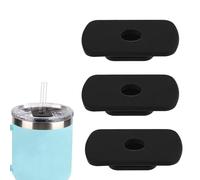3pcs Straw Lid Attachment, Diameter 0.5in Rubber Straw Lid Attachment for Yeti Tumbler Straw Cover Accessories Tumber Magslider/Stronghold Lid Compatible with Yeti Suitable for 20/30oz (Black)