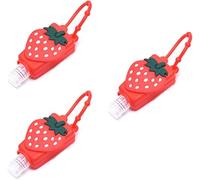 3Pcs Strawberry Empty Travel Bottle Hand Sanitizer, Refillable Bottle Cosmetic Container for Cosmetic Containers, Silicone Case Keychain Carrier, Refillable Portable Travel Containers Tools
