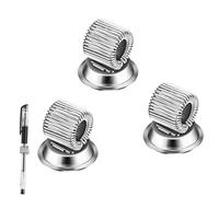 3pcs Strong Magnetic Single Pen Holders Organizer Clips with Adjustable Spring Loop Fit, Magnetic Pen Holder, Magnetic Pin Holder for Pens, Pencils, Markers, Tools - Fridge, Desk, Metal Surfaces