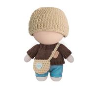 3PCS Stylish Doll Clothes for 17cm/6.7in Vinyl Plush Toy Dolls - Handcrafted Crochet Outfit Set, Brown Accessories, Dress Up Gear, Gifts For Girls, Not Include Doll