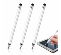 3PCS Stylus Pens for Touch Screens, 2 in 1 Universal Capacitive Pens White High Precision Tablet Stylus Smartboard Touchscreen Pen Multi Function Pen for Tablet Writing and Drawing