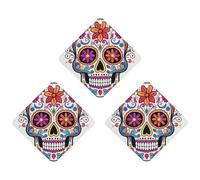 3PCS Sugar Skull Car Air Freshener Hanging Scented Cards Cute lavender Car Fresheners Long Lasting New Cars Scents for Women Men Natural Air Freshener with Lanyard Automotive Freshies