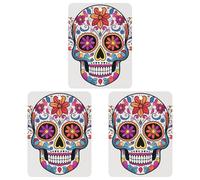 3PCS Sugar Skull Car Air Freshener Hanging Scented Cards Cute tea Car Fresheners Long Lasting New Cars Scents for Women Men Natural Air Freshener with Lanyard Automotive Freshies