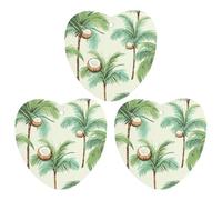 3PCS Summer Coconut Tree Car Air Freshener Hanging Scented Cards Cute White Car Fresheners Long Lasting New Cars Scents for Women Men Natural Air Freshener with Lanyard Automotive Freshie