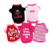 3pcs Summers Pet Clothes Funny Printed Vests Cool Breathable Puppies Sleeveless Pet Apparel for Hot Weather Polyester Dog Clothing Easy Fashion Vest for Outdoor