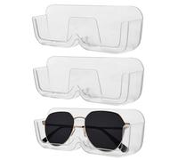 3Pcs Sunglasses Organizer Wall Mounted Sunglasses Holder Clear Acrylic Glasses Storage No Drilling Space Saving Eyeglasses Glasses Holder for Office, Bedroom