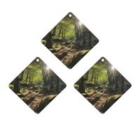 3PCS Sunshine in The Woods Car Air Freshener Hanging Scented Cards Cute Black Car Fresheners Long Lasting New Cars Scents for Women Men Natural Air Freshener with Lanyard Automotive Freshies