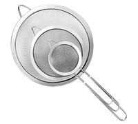 3Pcs Super Wire Extra Fine Mesh Strainer with Handle, Small Medium Large Size Sifter Metal Strainer Set, Stainless Steel Sieve Fine Mesh Strainers for Kitchen Rice Juice Quinoa Food Flour Baking YLYL