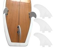 3PCS Surfboard Fins Set, G5 Thruster Fins Set Surfboard Accessory High Performance Diversion Left Middle Right for Surf Boards, Surfing Longboard, Shortboard (White)