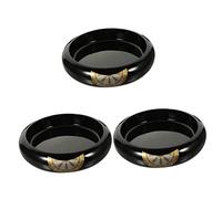 3pcs Sushi Plate Serving Tray Round Platter Gold Round Tray Sushi Serving Kitchen Serving Plates Ceramic Serving Tray Sushi Accessories Multi-function Sushi Dish Sushi Tray(Blackx3pcs,28X28X6CMx3pcs)