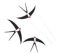 3pcs Swallow Shaped Pendant Black Hanging Ornament with Rope