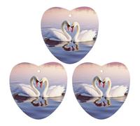 3PCS Swan Heart Car Air Freshener Hanging Scented Cards Cute White Car Fresheners Long Lasting New Cars Scents for Women Men Natural Air Freshener with Lanyard Automotive Freshies