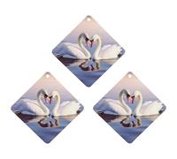 3PCS Swan Heart Car Air Freshener Hanging Scented Cards Cute White Car Fresheners Long Lasting New Cars Scents for Women Men Natural Air Freshener with Lanyard Automotive Freshies