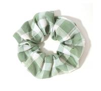 3pcs Sweet Girl Plaid Print Large Scrunchies Polyester Fabric Elastic Hair Bands Ponytail Holder Rope for Women Girls Hair Accessories(Green)