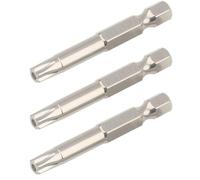 3Pcs T30 Torx Bits with Hole, 1/4 Inch Hex Shank S2 Steel Magnetic T30H Torx Security Screwdriver Bit Set