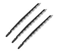 3PCS T313AW High Carbon Steel Curved Jigsaw Blades - 152mm Extended Curve, Carpet, Leather, Polypropylene and Other Soft Materials