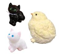 3PCS Taba Squishy Fufu Squishy Decompression Taba Squishy Cat Mini Taba Squishy Chick Suitable for Boys and Girls Party Children's Fun Gifts