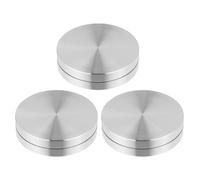 3pcs Table Turntable Bearing Stand, Aluminum Alloy Swivel Base Tool | 360 Degree Rotatable, Easy to Install, Smooth Surface, Sturdy Center, for Glass Tables and TV Monitor Stands