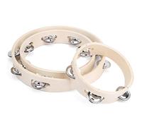 3Pcs Tambourine Musical Hand Drum, Wooden Orff Percus Instrument Set, Round Tambourine with Metal Jingles for Adults, KTV Party Supplies, Includes 6in 8in 10in Tambourines