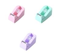 3pcs Tape Dispenser, 3 Colors Mini Sticky Tape Roll Cutting Tool Refillable 18 x 20mm Wrapping Tape Dispenser for Home School Office