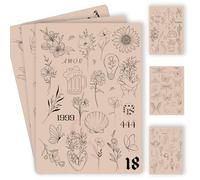 3PCS Tattoo Practice Sheets - Over 100 Fine Line Templates Pre-Printed on Silicone Skin for Precision Tattoo Training (3PCS Pink Pad)
