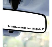 3pcs Te Amo Maneja Con Cuidado Mirror Stickers, Waterproof Spanish Rear View I Love you Mirror Decals Women Cute Inspirational Reminder Sticker for Car Window and Rear View Mirrors