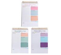 3pcs Teacher Planner Notebook for Daily Work and Goal Tracking | Portable Paper Pages with Metal Support, School the Go Use, Efficient Time Management