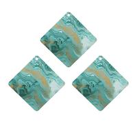 3PCS Teal And Gold Marble Car Air Freshener Hanging Scented Cards Cute Black Car Fresheners Long Lasting New Cars Scents for Women Men Natural Air Freshener with Lanyard Automotive Freshies