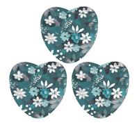 3PCS Teal Grey And Floral Car Air Freshener Hanging Scented Cards Cute tea Car Fresheners Long Lasting New Cars Scents for Women Men Natural Air Freshener with Lanyard Automotive Freshies