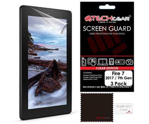 [3pcs] TECHGEAR® Fire 7" /Fire Kids 7" (7th Gen/2017 Release) Screen Protectors