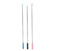 3pcs Telescopic Clothesline Support Pole, Extendable Drying Rod Set | Wide Fork Design, Anti-slip Cap, One-hand Adjustment, Wind-resistant Stability, for Balconies and Bathrooms, Three Colours