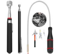 3Pcs Telescoping Strong Magnetic Tips Pickup Tool with Pocket Clip & Non-Slip Handle, Durable Handheld Extendable Retrieval Tools, Repair Equipment for Picking Up Small Parts and Metal Objects