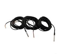 3pcs Temperature Sensor Probes with 5 Meter Cable Stainless Steel Housing for Data Acquisition and Remote Sensing Tasks