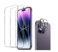 3Pcs Tempered Glass +1Pcs Lens Protector Glass,For iPhone 17 16 15 14 13 Screen Protector (For iphone 16 Pro)