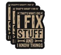 (3Pcs) That's What I Do I Fix Stuff and I Know Things Sticker - Waterproof Vinyl Funny Decal for Toolbox, Laptop, Hard Hat - Gifts for Mechanics and Repair Workers, Father Day Sticker 3"x2.3"