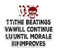 (3PCS) The Beatings Will Continue Until Morale Improves Sticker For Men Father Dad Hard Hat Sticker Decals Gifts Helmet Hard Hat Stickers Waterproof Vinyl Sticker for Water Bottle Tumbler Phone Case