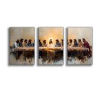 3pcs The Last Supper Wall Art Scripture Jesus Pictures for Living Room Religious Christian Posters for Dining Room Verse Art Biblical Canvas Prints Unframe-style-2 08x12inch(20x30cm)