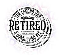 3Pcs The Legend Has Officially Retired Sticker, Funny Retirement Quote Humor 3 Inch Die-Cut Waterproof Vinyl Decals for Laptop, Tumbler, Notebook, Water Bottle, Gift for Men Women Kids