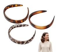 3PCS Thick Tortoise Shell Headband, Tortoiseshell Headband with Teeth, Tortoiseshell Hair Band with Anti-Slip Design, Thick Headbands for Office, Gym and Skincare Routines