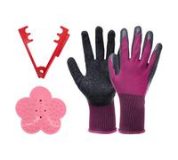 3PCS Thorn Removal Pruning Tools for Stems and Roses, Stem Stripper Floral Tool with Protective Gloves, Iron Garden Bouquet Preparation Set