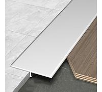 3pcs Threshold Bar, Door Transition Profile 3x90cm 4x90cm 5x90cm 6x90cm Extra Wide T-Shaped, Floor Strip for Gaps Between Floor Tiles(Silver,W4xL90cm)