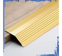 3Pcs Threshold Reducer for Doorway, 2 in Wide Aluminium Threshold Ramp Cuttable Floor Transition Strip for Height Within 20mm(Gold)
