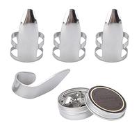 3pcs Thumb Finger Plectrum Metal Guitar Finger Picks Set with Storage Box for Banjos Harp Bass Ukulele Playing Accessories