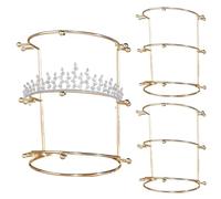 3PCS Tiara Display Stand, Three-Tier Bridal Crown Holder, Necklace Headband Display Stand, Women Girls Jewelry Holder for Wedding Home Shop Store, Crown Display