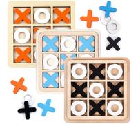 3pcs Tic Tac ToeGame,Wooden Noughts and Crosses Game,Board Games For Families,XO Chess Board Game,Classic Board Games,Child Interactive Game Wooden Family Board Game Set for Kids